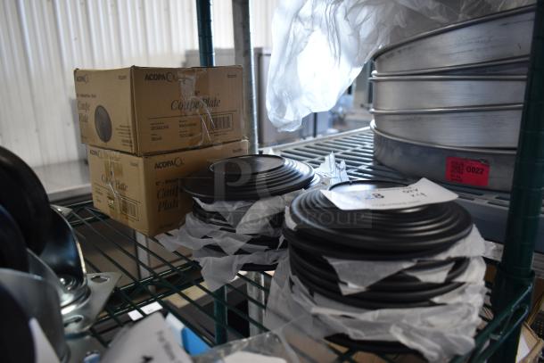 4 BRAND NEW SCRATCH AND DENT! Boxes of 12 Acopa 303BLK6 Acopa Izumi 6" Matte Black Melamine Coupe Plate. 4 Times Your Bid! - Image 3 of 4