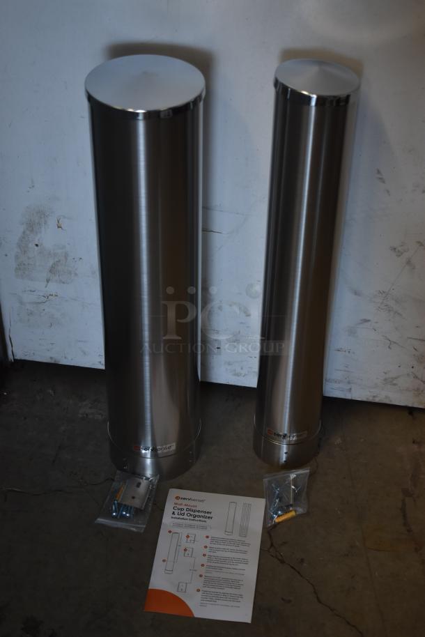 2 BRAND NEW SCRATCH AND DENT! ServSense Stainless Steel Wall Mount Cup Dispenser. 2 Times Your Bid! - Image 1 of 5