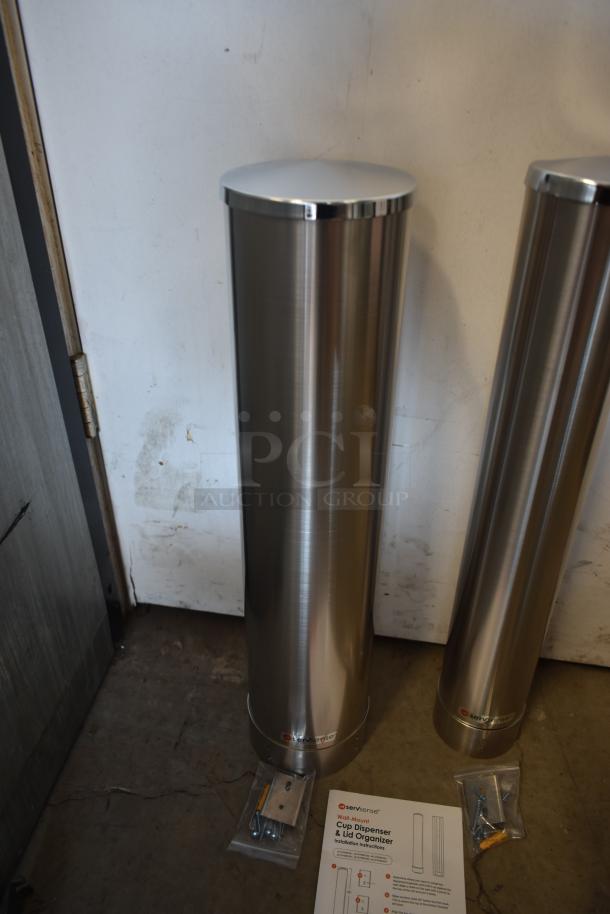 2 BRAND NEW SCRATCH AND DENT! ServSense Stainless Steel Wall Mount Cup Dispenser. 2 Times Your Bid! - Image 2 of 5