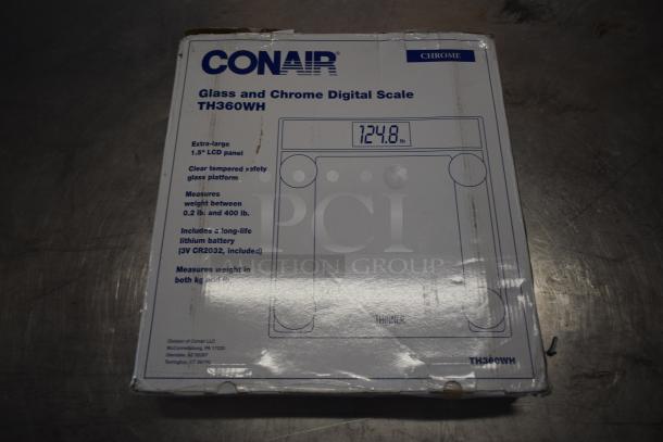 BRAND NEW SCRATCH AND DENT! Conair TH360WH Thinner Digital Precision Chrome and Glass Scale - Image 2 of 5