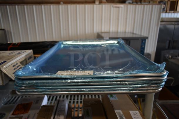 6 BRAND NEW SCRATCH AND DENT! 407BUNFULL Choice Full Size 18" x 26" 19 Gauge Wire in Rim Aluminum Bun Pan / Sheet Pan. 6 Times Your Bid! - Image 1 of 5