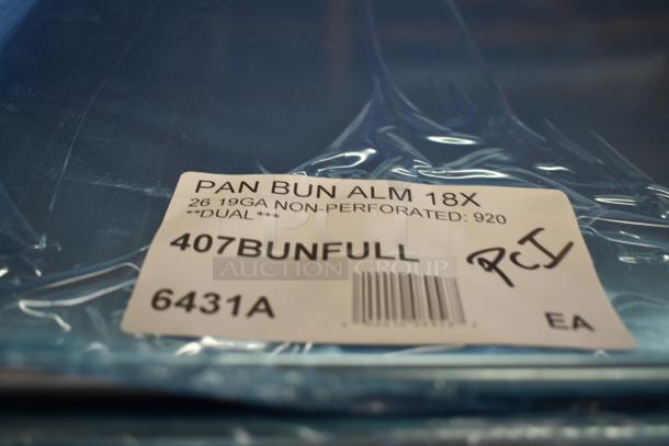6 BRAND NEW SCRATCH AND DENT! 407BUNFULL Choice Full Size 18" x 26" 19 Gauge Wire in Rim Aluminum Bun Pan / Sheet Pan. 6 Times Your Bid! - Image 4 of 5