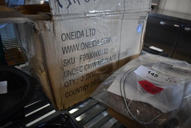 BRAND NEW SCRATCH AND DENT! Box of 24 Oneida Buffalo Cream White Ware by 1880 Hospitality F9000000132 8 1/8" Narrow Rim Porcelain Plate - Image 5 of 5