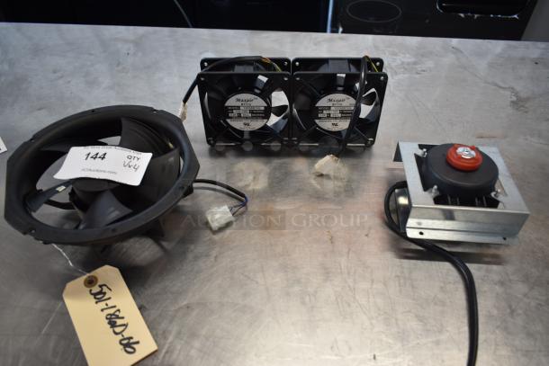 4 BRAND NEW SCRATCH AND DENT! Various Items Including W1G172-EC95-11A Fan, 2 Maxair BT110 12038B1HL Fan, ECY-02-U-120 Fan. 4 Times Your Bid! - Image 1 of 8