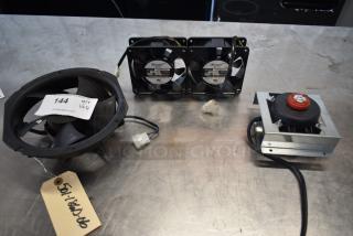 4 BRAND NEW SCRATCH AND DENT! Various Items Including W1G172-EC95-11A Fan, 2 Maxair BT110 12038B1HL Fan, ECY-02-U-120 Fan. 4 Times Your Bid!