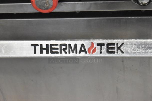 Thermatek Stainless Steel Commercial Gas Powered 6 Burner Range w/ Oven, Over Shelf and Back Splash on Commercial Casters. - Image 3 of 9