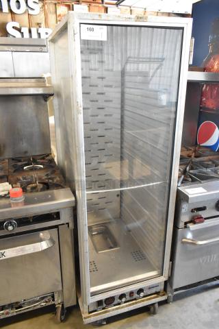 Omcan 31834 Metal Commercial Heated Holding Cabinet on Commercial Casters.