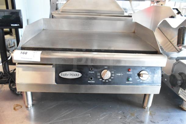 2020 ServWare ETG-24 Stainless Steel Commercial Countertop Electric Powered Flat Top Griddle. 208/240 Volts. - Image 1 of 7