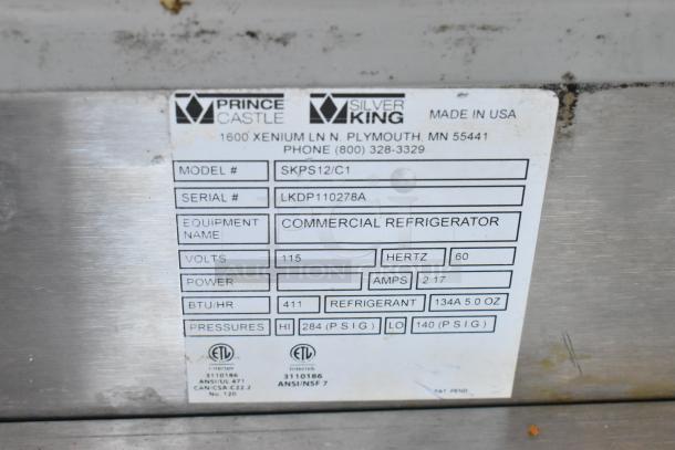 Silver King SKPS12/C1 Stainless Steel Commercial Countertop Refrigerated Rail. 115 Volts, 1 Phase. - Image 7 of 7
