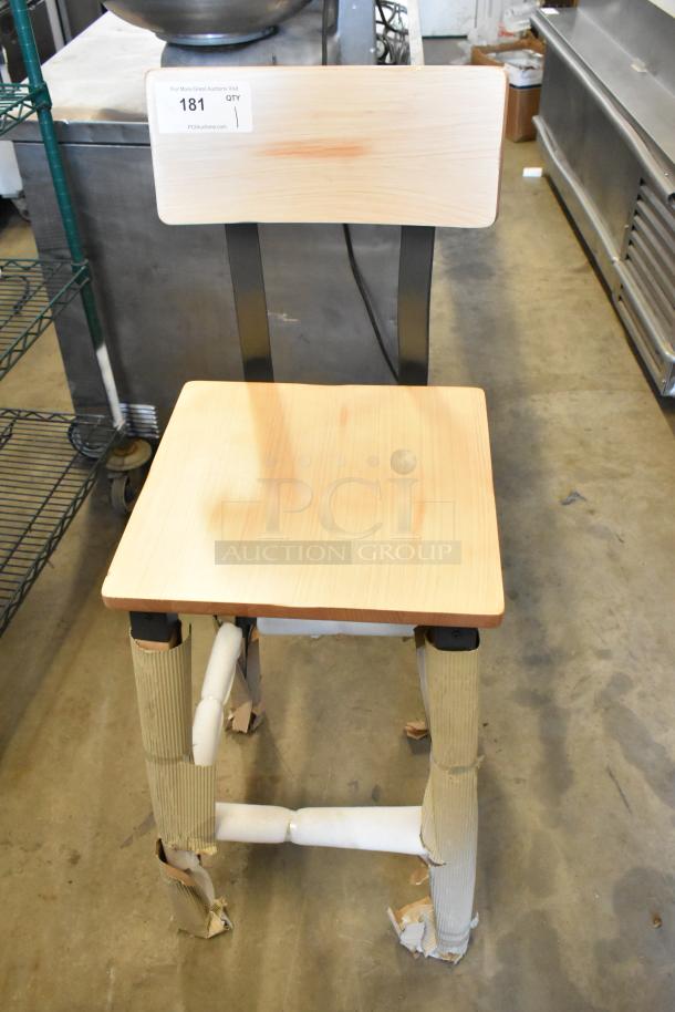 BRAND NEW SCRATCH AND DENT! Lancaster Table & Seating Wooden and Metal Bar Height Chair - Image 1 of 4