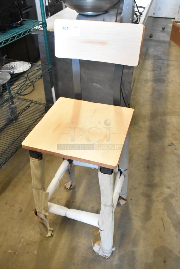 BRAND NEW SCRATCH AND DENT! Lancaster Table & Seating Wooden and Metal Bar Height Chair - Image 2 of 4