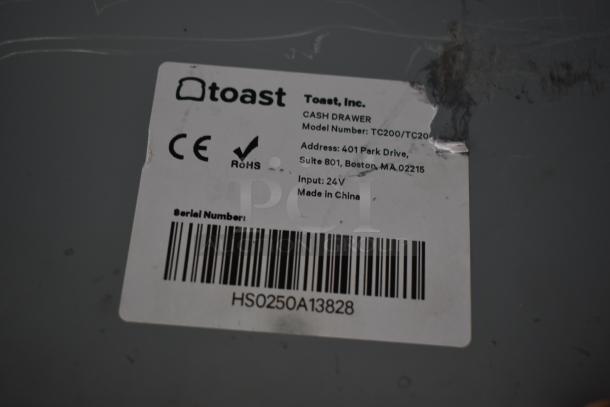 Toast Black Metal Cash Drawer w/ Key. - Image 5 of 5