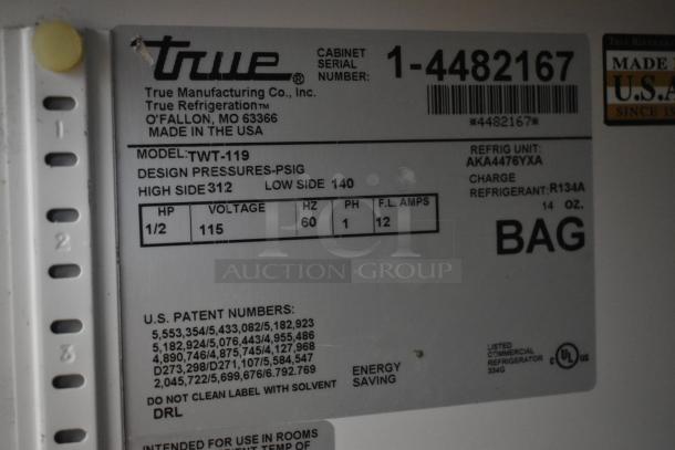 True TWT-119 Stainless Steel Commercial 4 Door Work Top Cooler on Commercial Casters. 115 Volts, 1 Phase. - Image 6 of 7