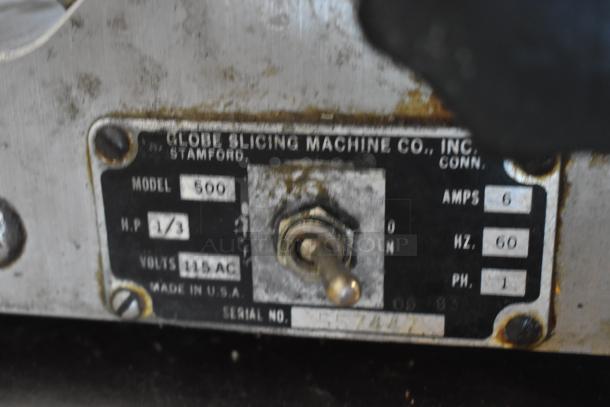 Globe 500 Stainless Steel Commercial Countertop Meat Slicer w/ Blade Sharpener. 115 Volts, 1 Phase. - Image 6 of 7