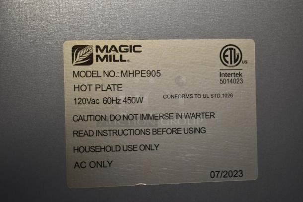 2023 Magic Mill MHPE905 Metal Countertop Hot Plate. 120 Volts, 1 Phase. - Image 6 of 7