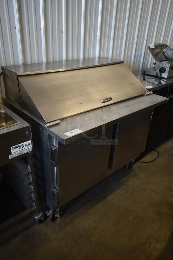 Beverage Air SP48-18M Stainless Steel Commercial Sandwich Salad Prep Table Bain Marie Mega Top on Commercial Casters. 115 Volts, 1 Phase. - Image 1 of 6