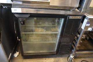 Beverage Air BB36HC-1-G-B-27 Metal Commercial Single Door Undercounter Cooler Merchandiser on Commercial Casters. 115 Volts, 1 Phase.