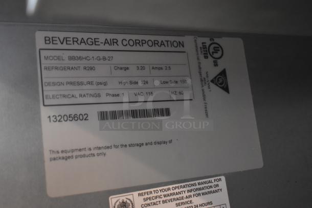 Beverage Air BB36HC-1-G-B-27 Metal Commercial Single Door Undercounter Cooler Merchandiser on Commercial Casters. 115 Volts, 1 Phase. - Image 7 of 8