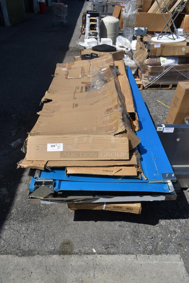 6 BRAND NEW SCRATCH AND DENT! Items Including 847254076234 Table dolly/cart, Regency 18" x 72" NSF Green Epoxy Wire Shelf, Lancaster Table & Seating 30" x 60" Heavy-Duty Granite White Plastic Folding Table. 6 Times Your Bid! - Image 1 of 4