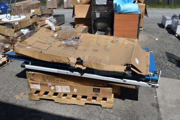 6 BRAND NEW SCRATCH AND DENT! Items Including 847254076234 Table dolly/cart, Regency 18" x 72" NSF Green Epoxy Wire Shelf, Lancaster Table & Seating 30" x 60" Heavy-Duty Granite White Plastic Folding Table. 6 Times Your Bid! - Image 2 of 4