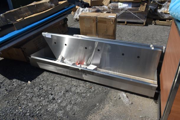 BRAND NEW SCRATCH AND DENT! Regency 600HSMS1872 Wall-Mounted 72" x 17 1/2" Hand Sink for (3) 8" Center Faucets - Image 1 of 6