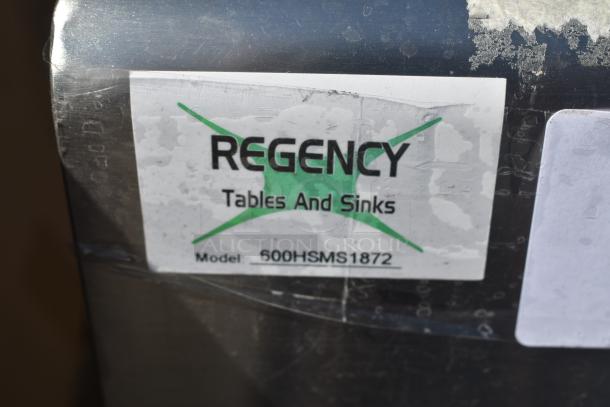 BRAND NEW SCRATCH AND DENT! Regency 600HSMS1872 Wall-Mounted 72" x 17 1/2" Hand Sink for (3) 8" Center Faucets - Image 6 of 6