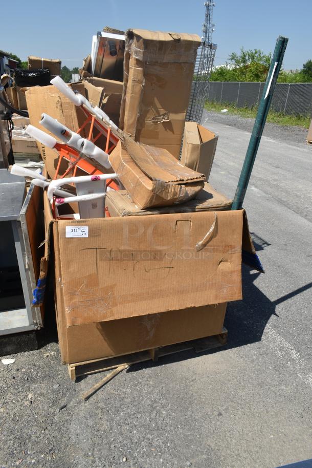 13 BRAND NEW SCRATCH AND DENT! Items Including 600SM20286 Regency 33" 16-Gauge Stainless Steel One Compartment Floor Mop Sink - 28" x 20" x 6" Bowl, 460EC1448 SHELF 14X48 CHROME. 13 Times Your Bid! - Image 1 of 7