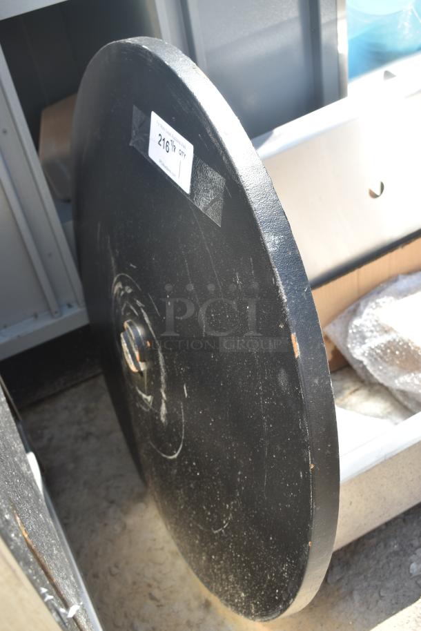 BRAND NEW SCRATCH AND DENT! Black Metal Table Base Piece. - Image 1 of 3