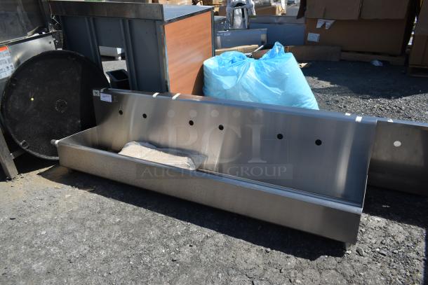 BRAND NEW SCRATCH AND DENT! Regency 600HSMS1872 Wall-Mounted 72" x 17 1/2" Hand Sink for (3) 8" Center Faucets - Image 1 of 4