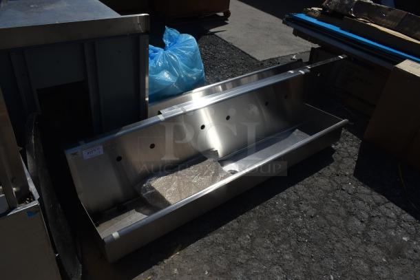 BRAND NEW SCRATCH AND DENT! Regency 600HSMS1872 Wall-Mounted 72" x 17 1/2" Hand Sink for (3) 8" Center Faucets - Image 2 of 4