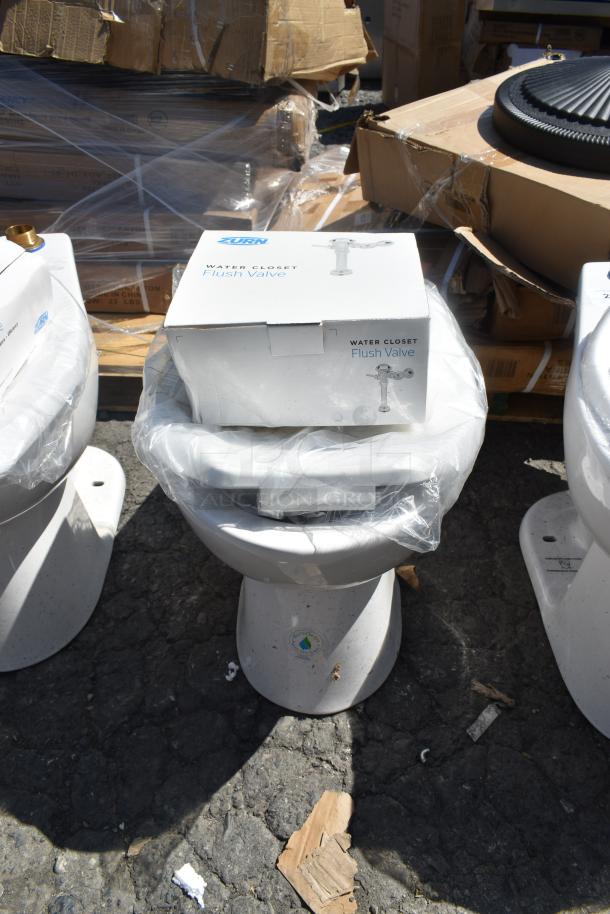 BRAND NEW SCRATCH AND DENT! Zurn Toilet w/ Water Closet Flush Valve. No Tank. - Image 1 of 5