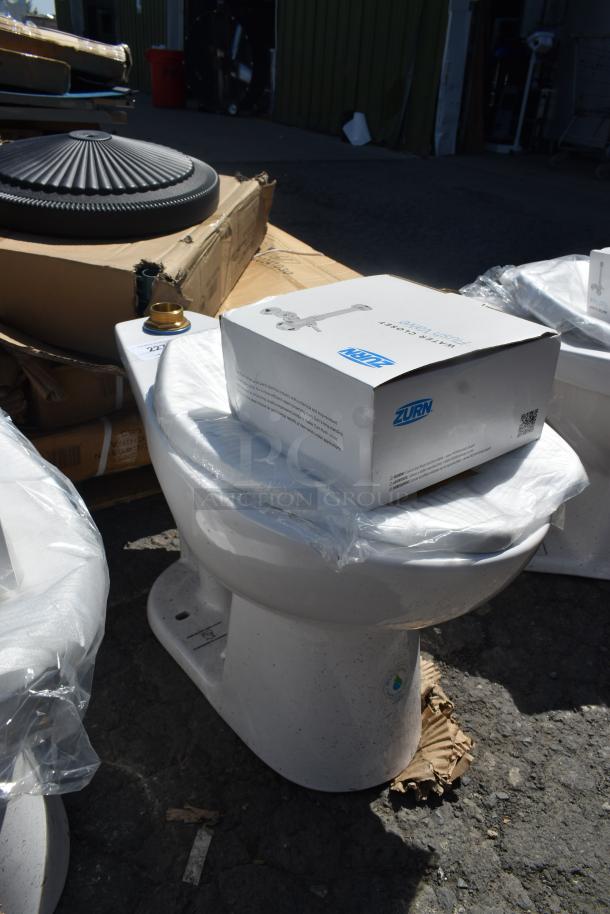 BRAND NEW SCRATCH AND DENT! Zurn Toilet w/ Water Closet Flush Valve. No Tank. - Image 2 of 5