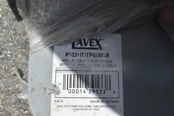 BRAND NEW SCRATCH AND DENT! Lavex 503HDTP600GR 600 lb. Gray Hand Truck With 10" Pneumatic Wheels - Image 5 of 5