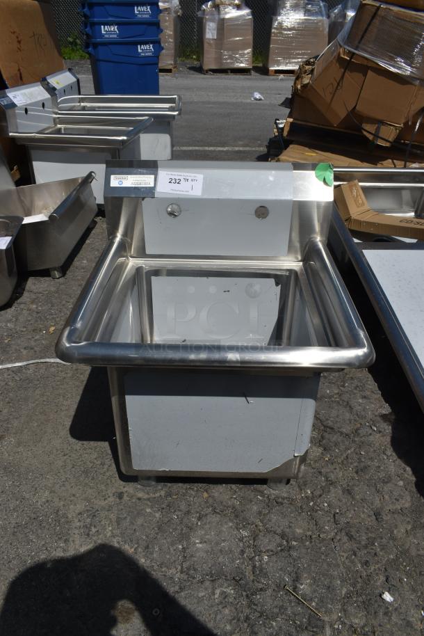 BRAND NEW SCRATCH AND DENT! Steelton 522CS11515 20 1/2" 18-Gauge Stainless Steel One Compartment Commercial Sink without Drainboard - 15" x 15" x 12" Bowl. No Legs. - Image 1 of 6