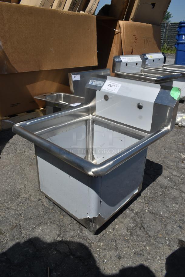 BRAND NEW SCRATCH AND DENT! Steelton 522CS11515 20 1/2" 18-Gauge Stainless Steel One Compartment Commercial Sink without Drainboard - 15" x 15" x 12" Bowl. No Legs. - Image 3 of 6