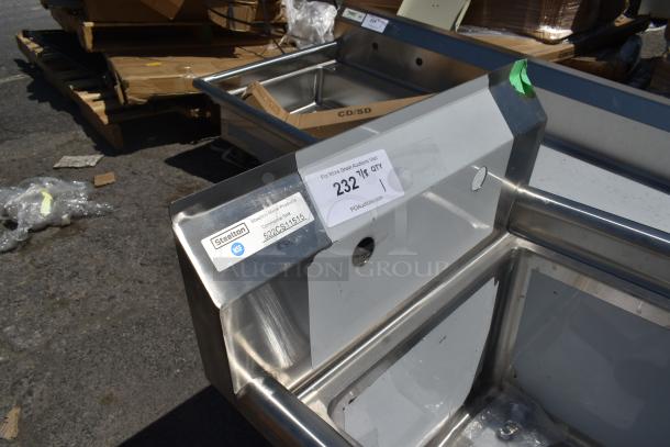 BRAND NEW SCRATCH AND DENT! Steelton 522CS11515 20 1/2" 18-Gauge Stainless Steel One Compartment Commercial Sink without Drainboard - 15" x 15" x 12" Bowl. No Legs. - Image 5 of 6