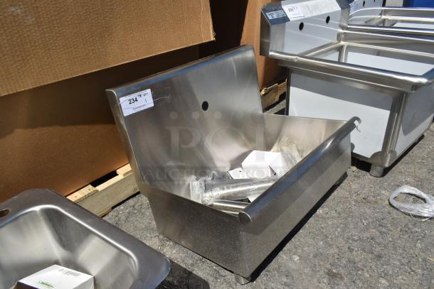 BRAND NEW SCRATCH AND DENT! Regency 600HSMSB1824 Wall-Mounted 24" x 17 1/2" Hand Sink for 1 Single-Inlet Faucet - Image 2 of 5