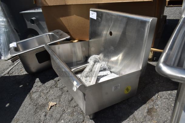 BRAND NEW SCRATCH AND DENT! Regency 600HSMSB1824 Wall-Mounted 24" x 17 1/2" Hand Sink for 1 Single-Inlet Faucet - Image 3 of 5