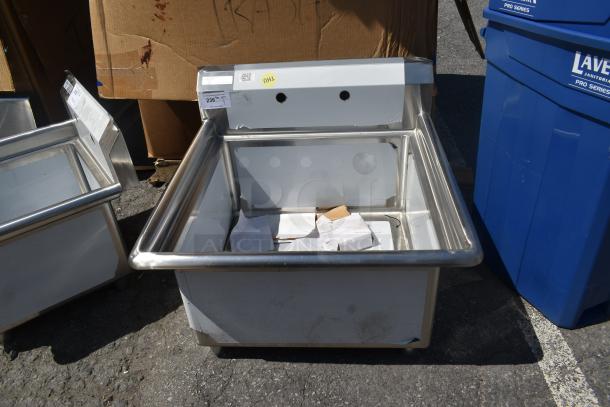 BRAND NEW SCRATCH AND DENT! Steelton 522CS12424 29 1/2" 18-Gauge Stainless Steel One Compartment Commercial Sink without Drainboard - 24" x 24" x 12" Bowl. No Legs. - Image 1 of 7