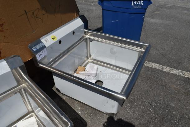 BRAND NEW SCRATCH AND DENT! Steelton 522CS12424 29 1/2" 18-Gauge Stainless Steel One Compartment Commercial Sink without Drainboard - 24" x 24" x 12" Bowl. No Legs. - Image 2 of 7