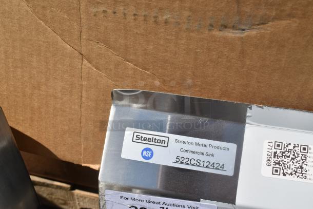 BRAND NEW SCRATCH AND DENT! Steelton 522CS12424 29 1/2" 18-Gauge Stainless Steel One Compartment Commercial Sink without Drainboard - 24" x 24" x 12" Bowl. No Legs. - Image 5 of 7
