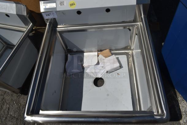 BRAND NEW SCRATCH AND DENT! Steelton 522CS12424 29 1/2" 18-Gauge Stainless Steel One Compartment Commercial Sink without Drainboard - 24" x 24" x 12" Bowl. No Legs. - Image 6 of 7
