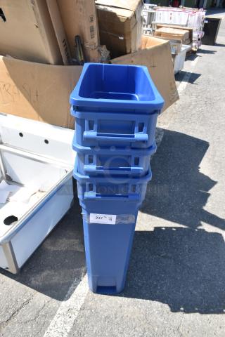 4 BRAND NEW SCRATCH AND DENT! Items Including 475WHPRO23BL Lavex Pro 23 Gallon Blue Slim Rectangular Waste / Recycling Bin. 4 Times Your Bid!