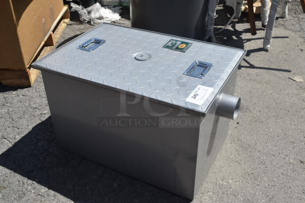 BRAND NEW SCRATCH AND DENT! Regency 600GT20 40 lb. 20 GPM Grease Trap with 3" Non-Threaded Connections - Image 2 of 4