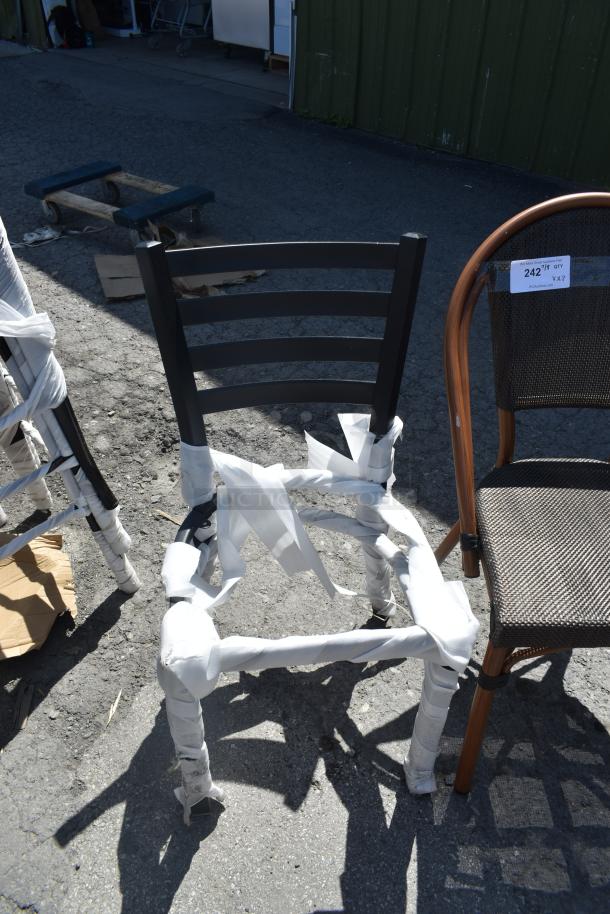 2 BRAND NEW SCRATCH AND DENT! Chairs Including Dining Height Black Ladder Back Frame and Wicker Style Chair. 2 Times Your Bid! - Image 2 of 3
