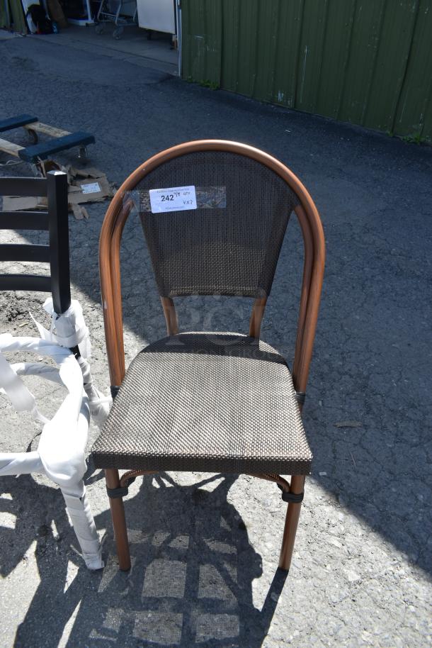 2 BRAND NEW SCRATCH AND DENT! Chairs Including Dining Height Black Ladder Back Frame and Wicker Style Chair. 2 Times Your Bid! - Image 3 of 3
