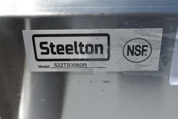 BRAND NEW SCRATCH AND DENT! Steelton 522TS3060R 30" x 60" 18 Gauge Stainless Steel Work Table with Sink - Sink on Right. No Legs. - Image 7 of 7