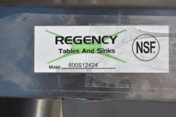 BRAND NEW SCRATCH AND DENT! Regency 600S12424 29" 16 Gauge Stainless Steel One Compartment Commercial Sink with Stainless Steel Legs and Cross Bracing - 24" x 24" x 14" Bowl - Image 7 of 7