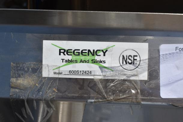 BRAND NEW SCRATCH AND DENT! Regency 600S12424 29" 16 Gauge Stainless Steel One Compartment Commercial Sink with Stainless Steel Legs and Cross Bracing - 24" x 24" x 14" Bowl - Image 5 of 5