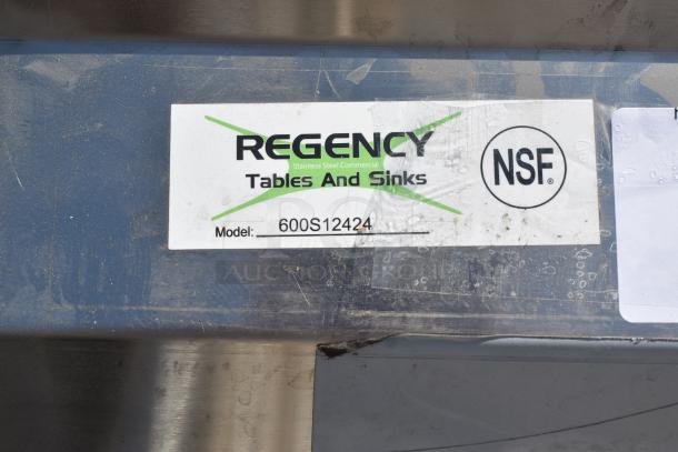 BRAND NEW SCRATCH AND DENT! Regency 600S12424 29" 16 Gauge Stainless Steel One Compartment Commercial Sink with Stainless Steel Legs and Cross Bracing - 24" x 24" x 14" Bowl - Image 8 of 8